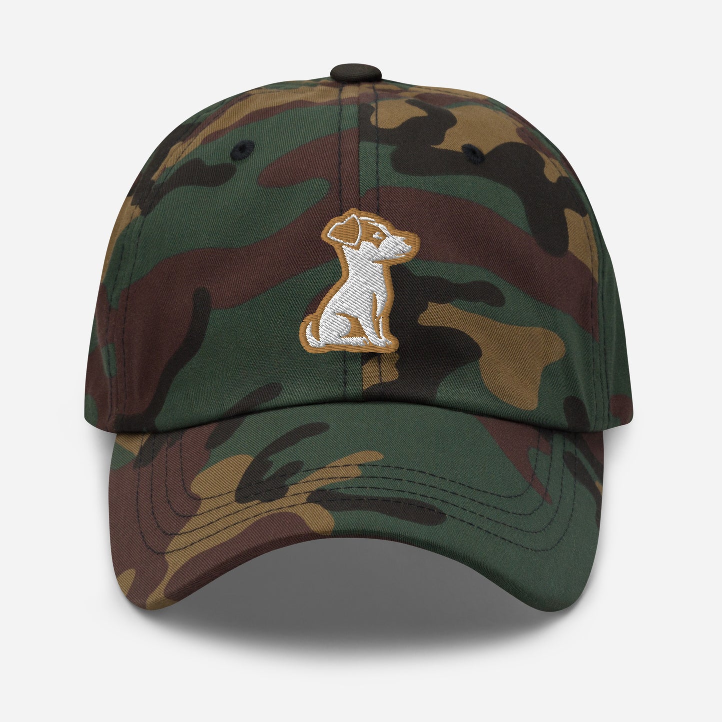 Jack Russell Terrier Dad Hat in Gold and White