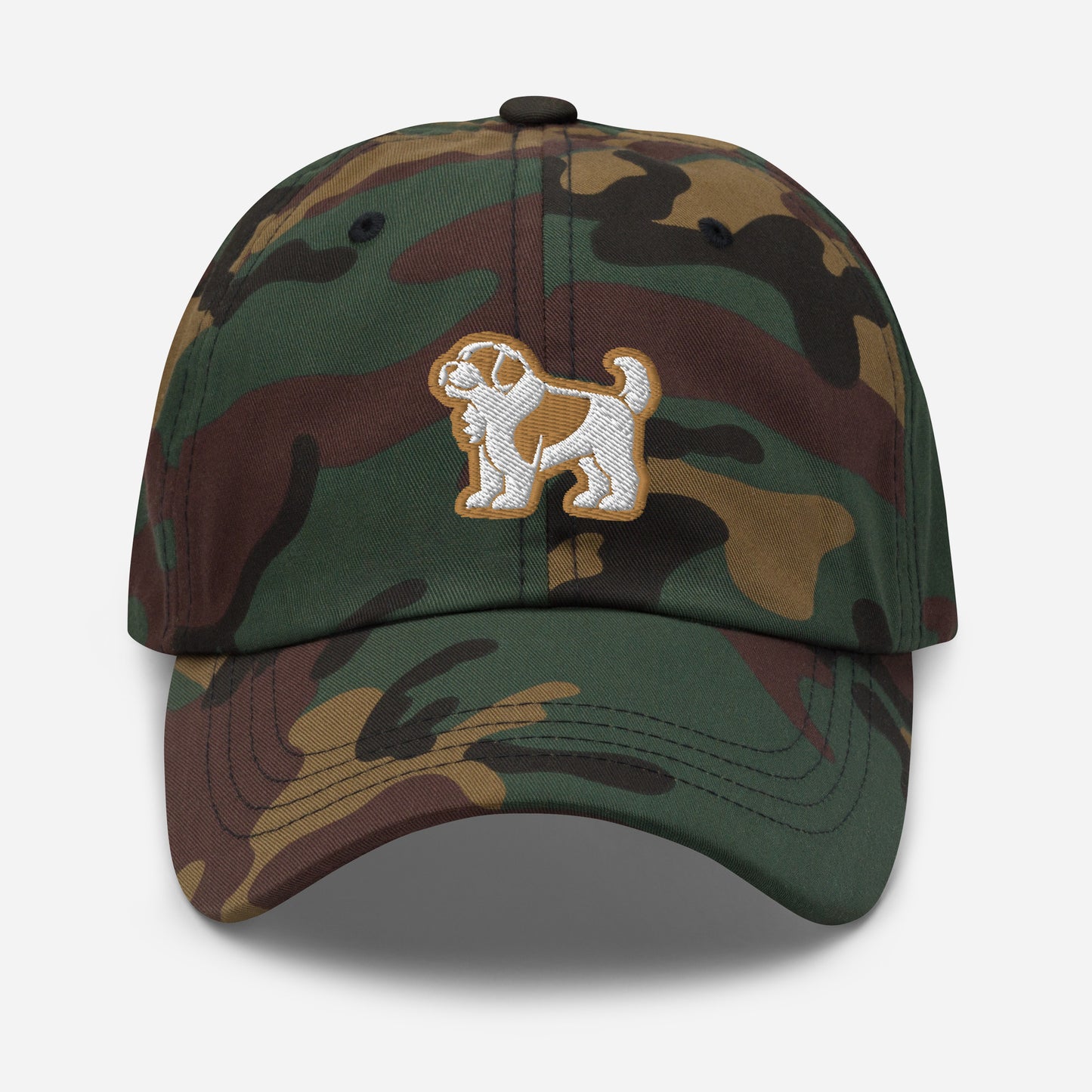 Saint Bernard Dad Hat in Gold and White