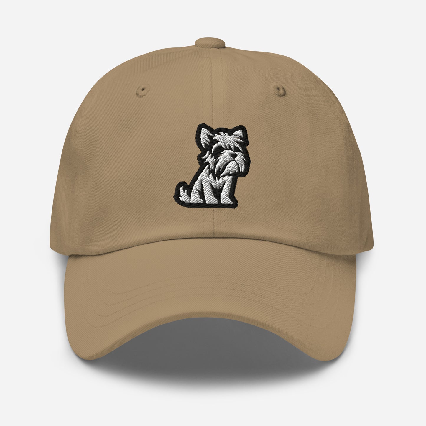 Schnauzer Style Dad Hat in Black and White