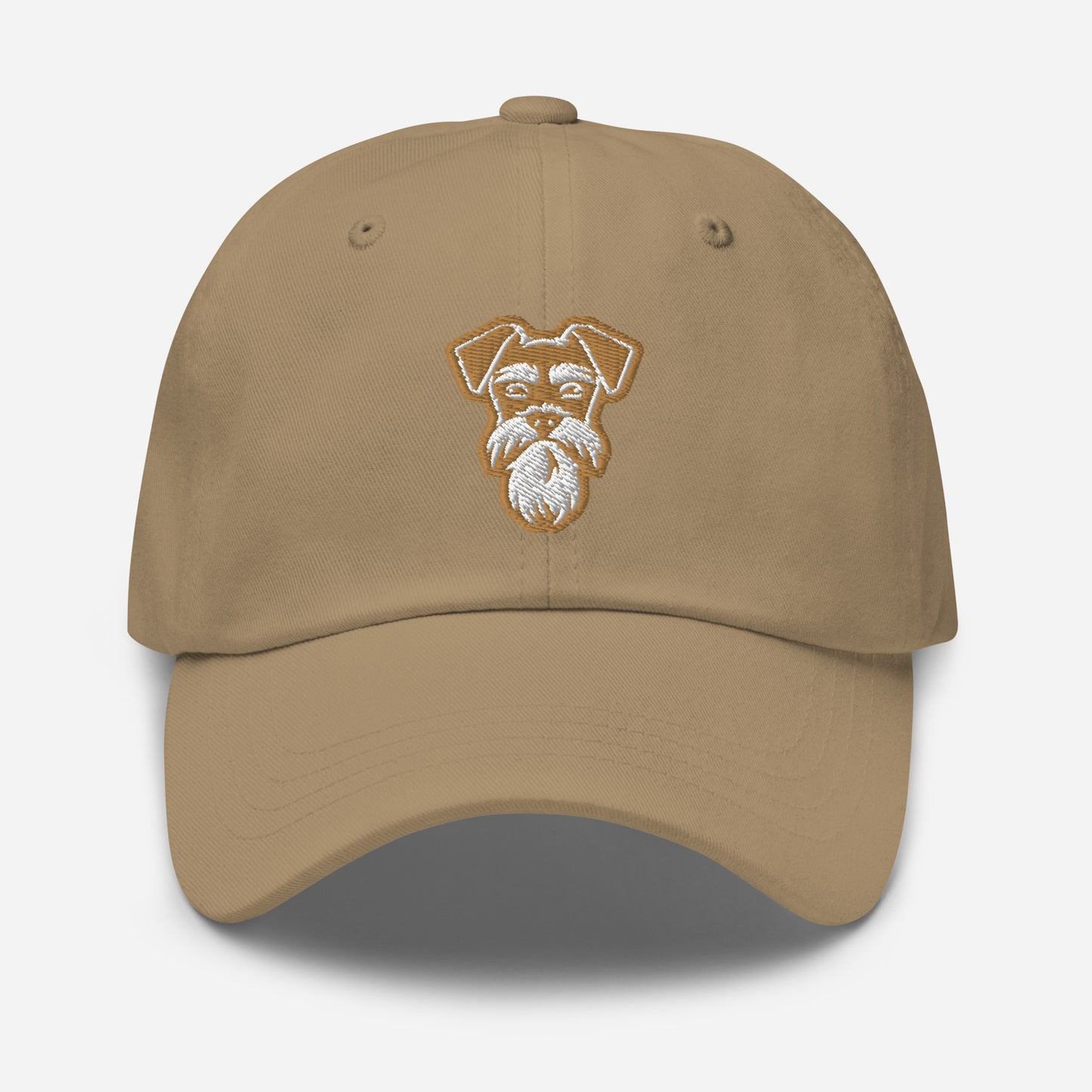 Schnauzer Dad Hat in Gold and White