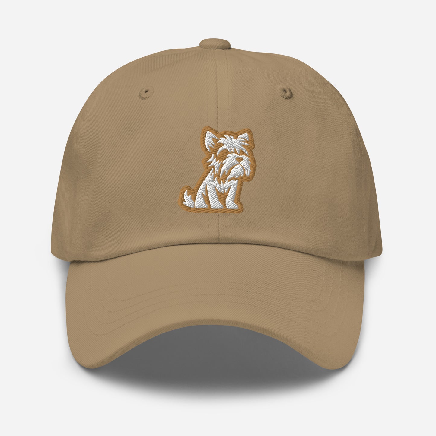 Schnauzer Dad Hat in Gold and White