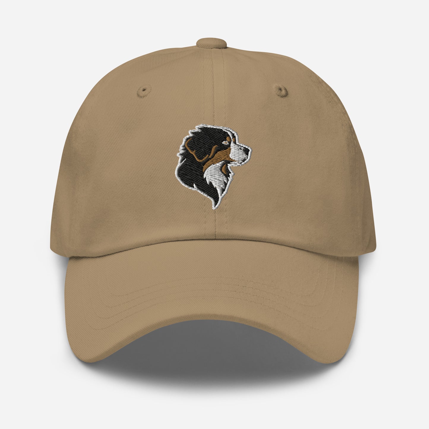 Bernese Mountain Dog Dad Hat in Gold, Black, and White