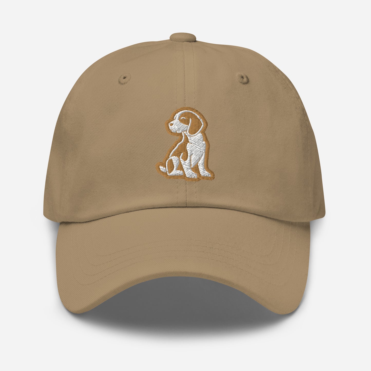 Beagle Dad Hat in Gold and White