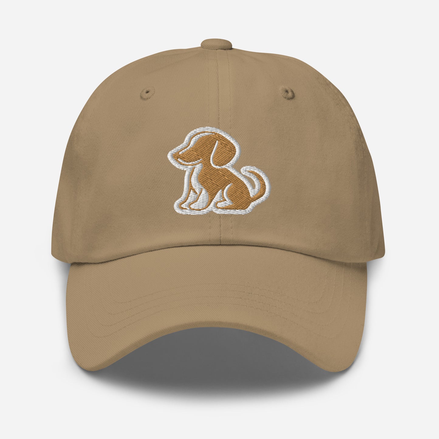 Dachshund Dad Hat in Gold and White