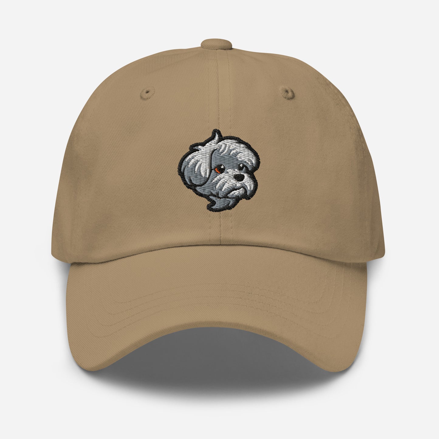 Maltese Dad Hat in White, Black, and Gray