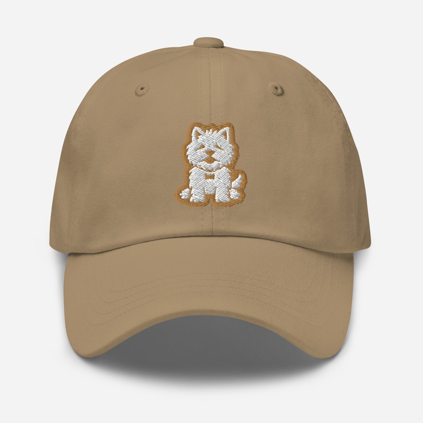 Westie Dad Hat in Gold and White