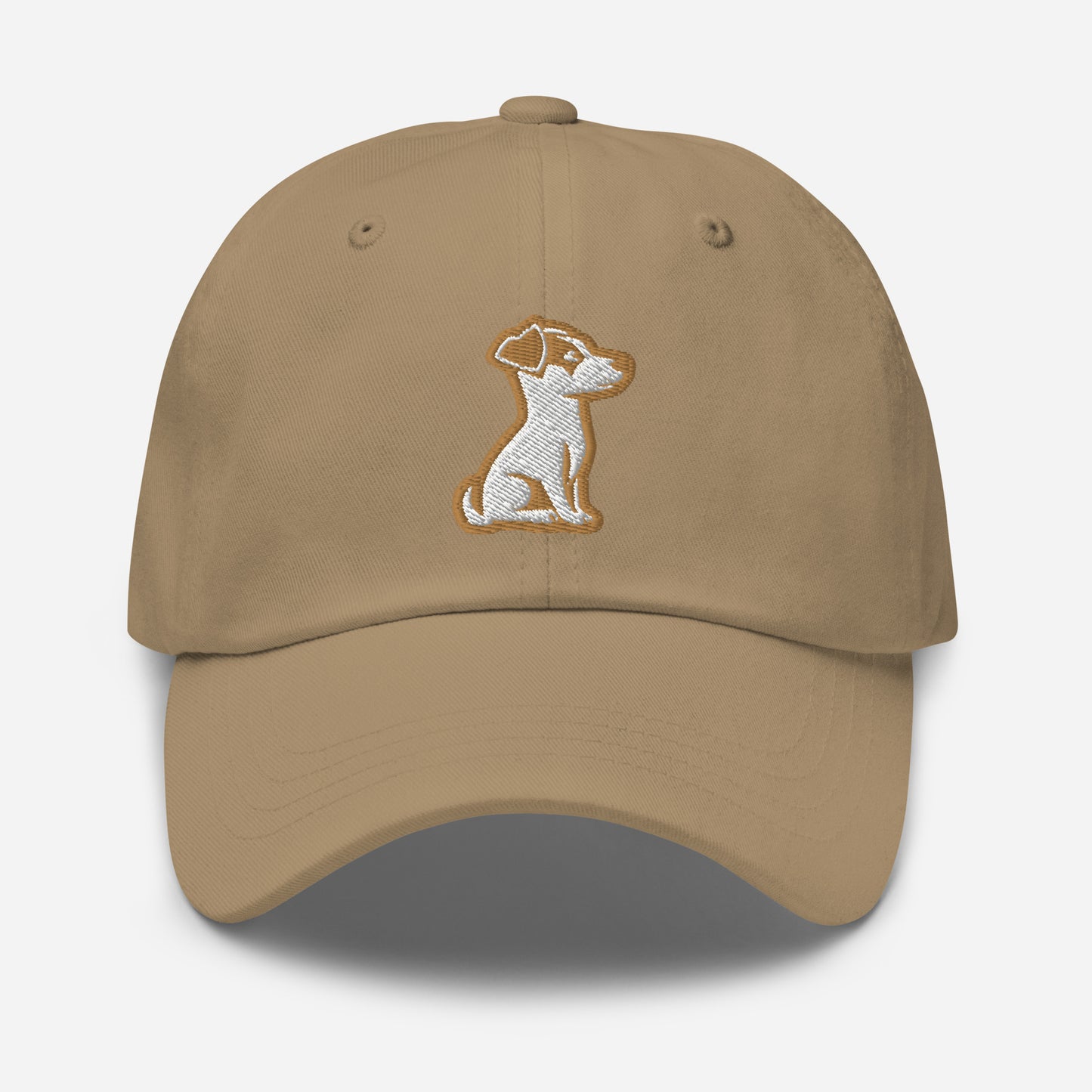 Jack Russell Terrier Dad Hat in Gold and White