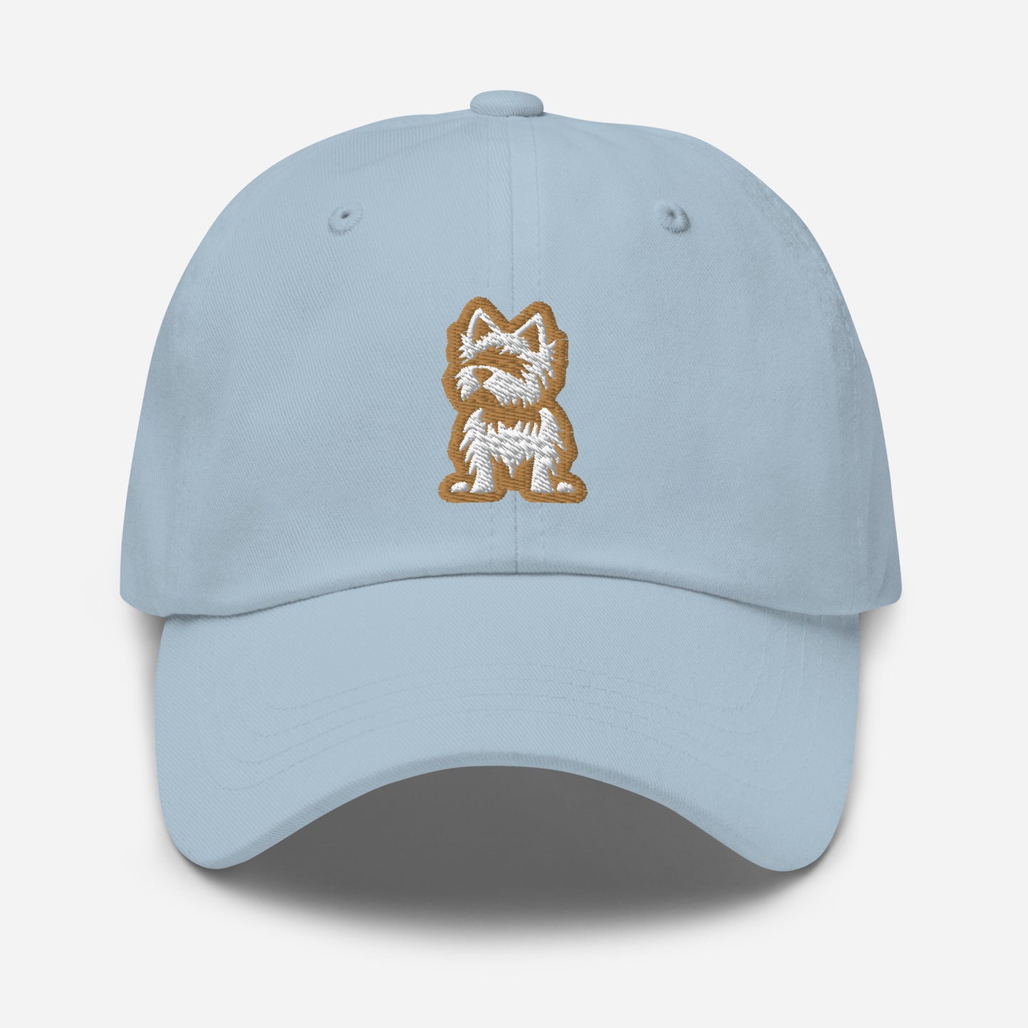 Yorkie Dad Hat in Gold and White