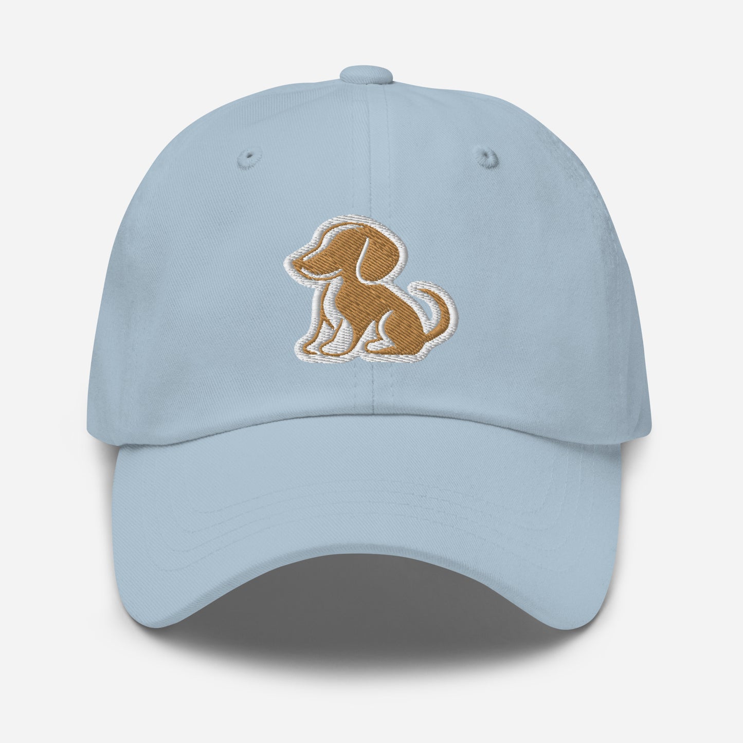 Dachshund Dad Hat in Gold and White