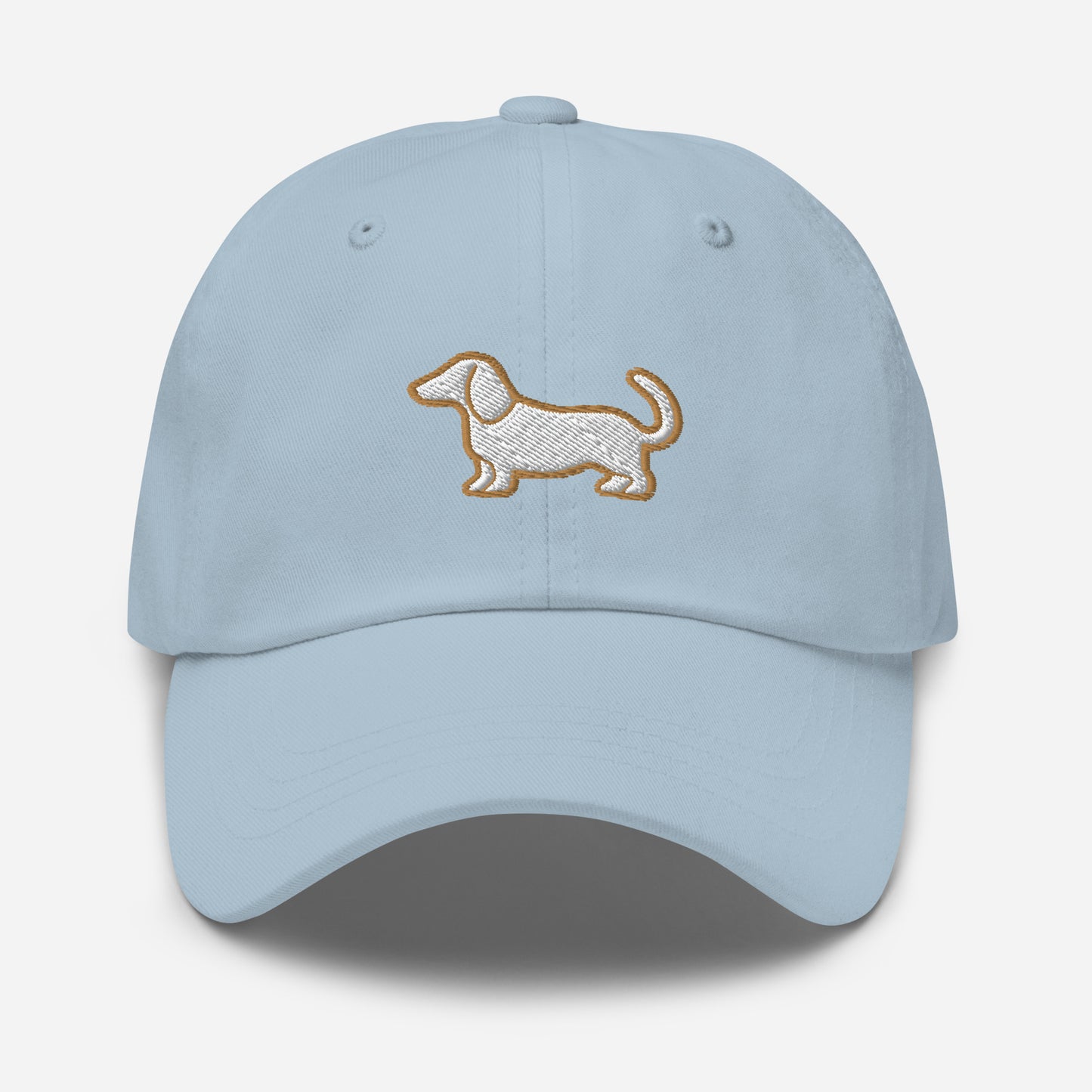 Dachshund Dad Hat in Gold and White