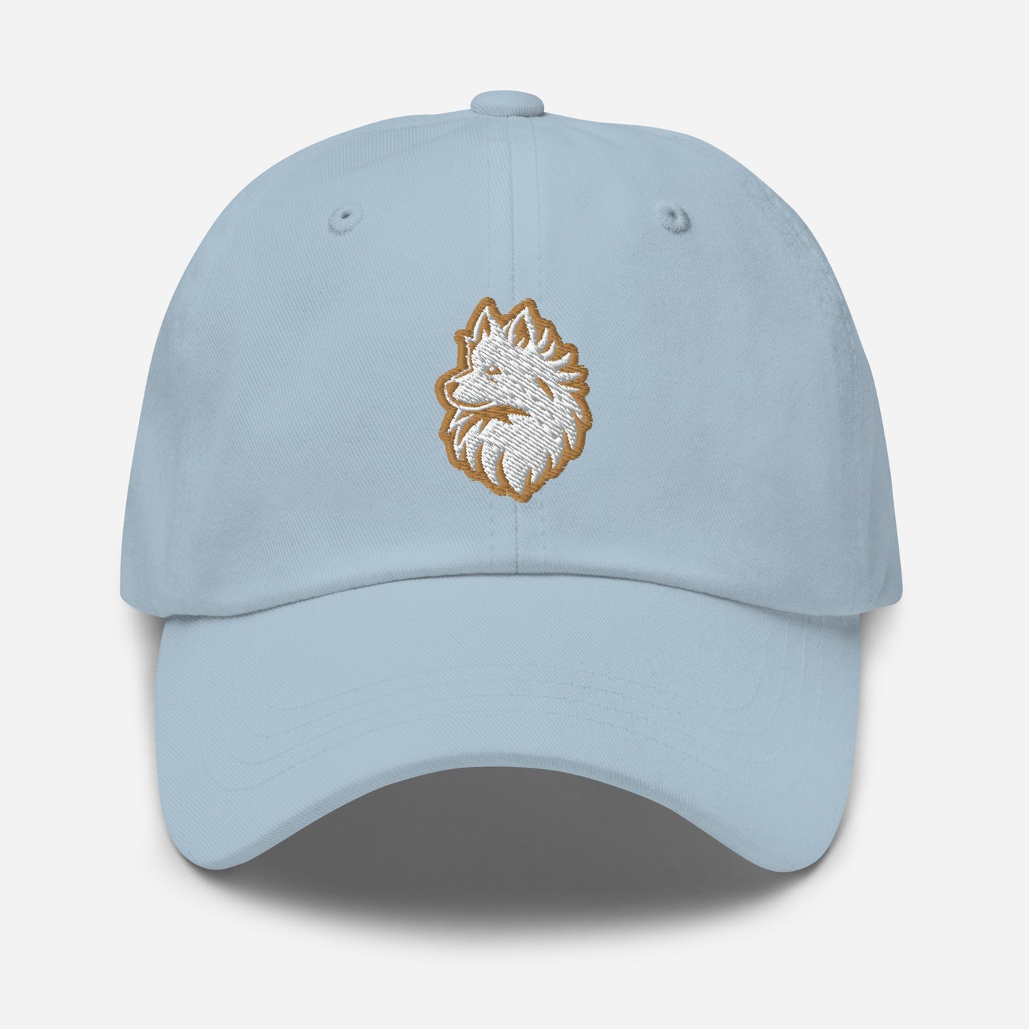 Pomeranian Dad Hat in Gold and White