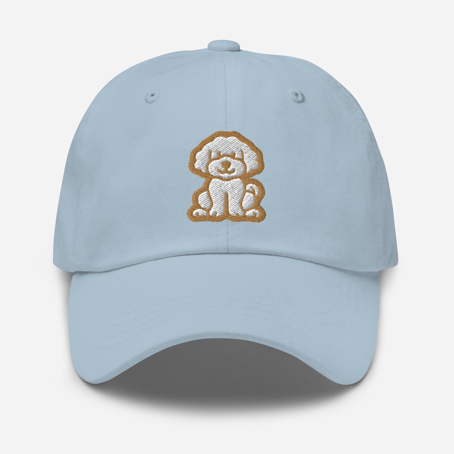 Cavapoo Dad Hat in White and Gold