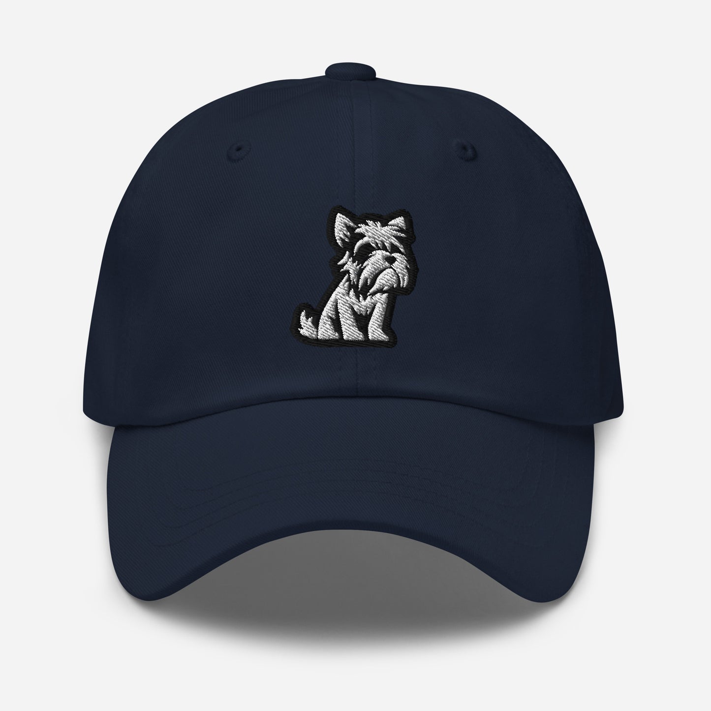 Schnauzer Style Dad Hat in Black and White