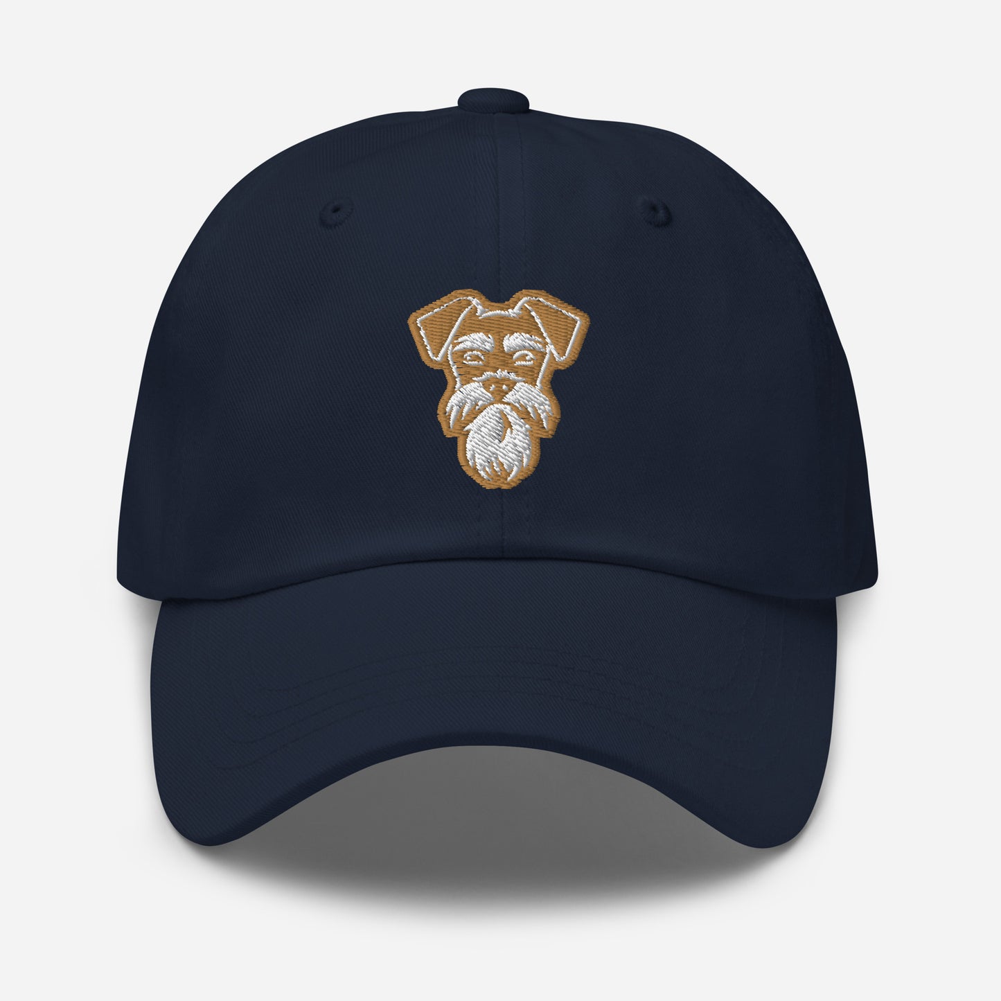 Schnauzer Dad Hat in Gold and White