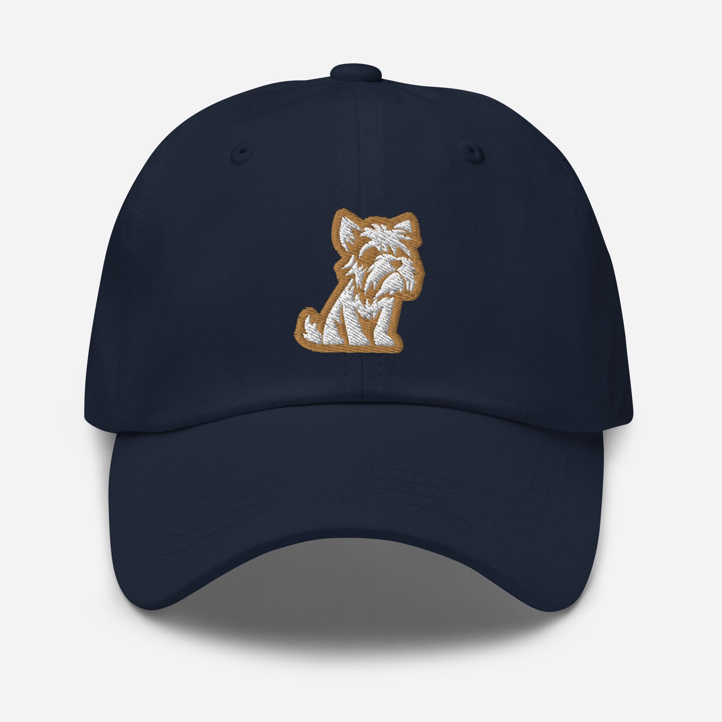 Schnauzer Dad Hat in Gold and White