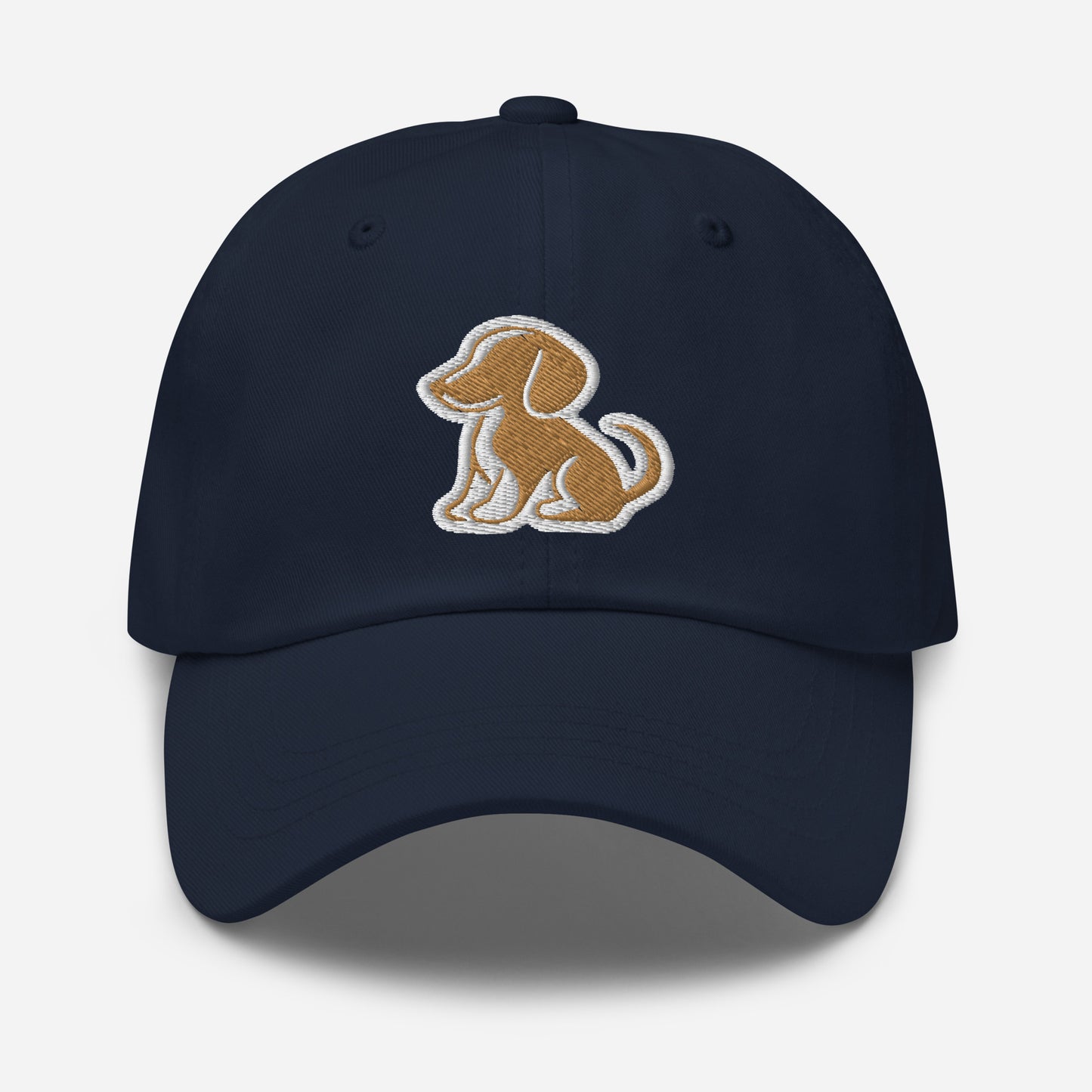 Dachshund Dad Hat in Gold and White