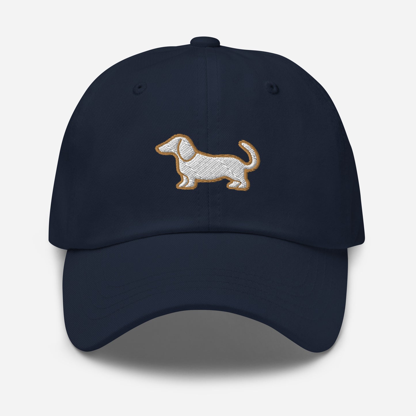 Dachshund Dad Hat in Gold and White