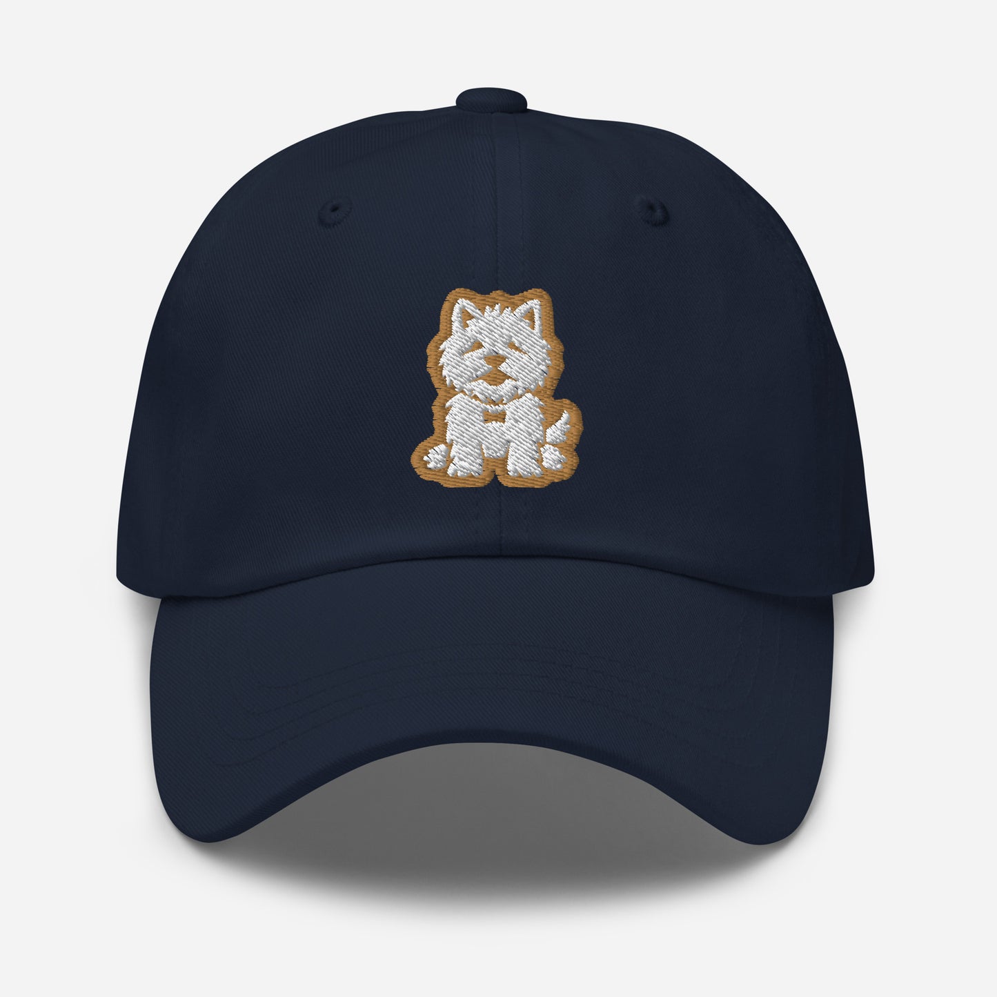 Westie Dad Hat in Gold and White