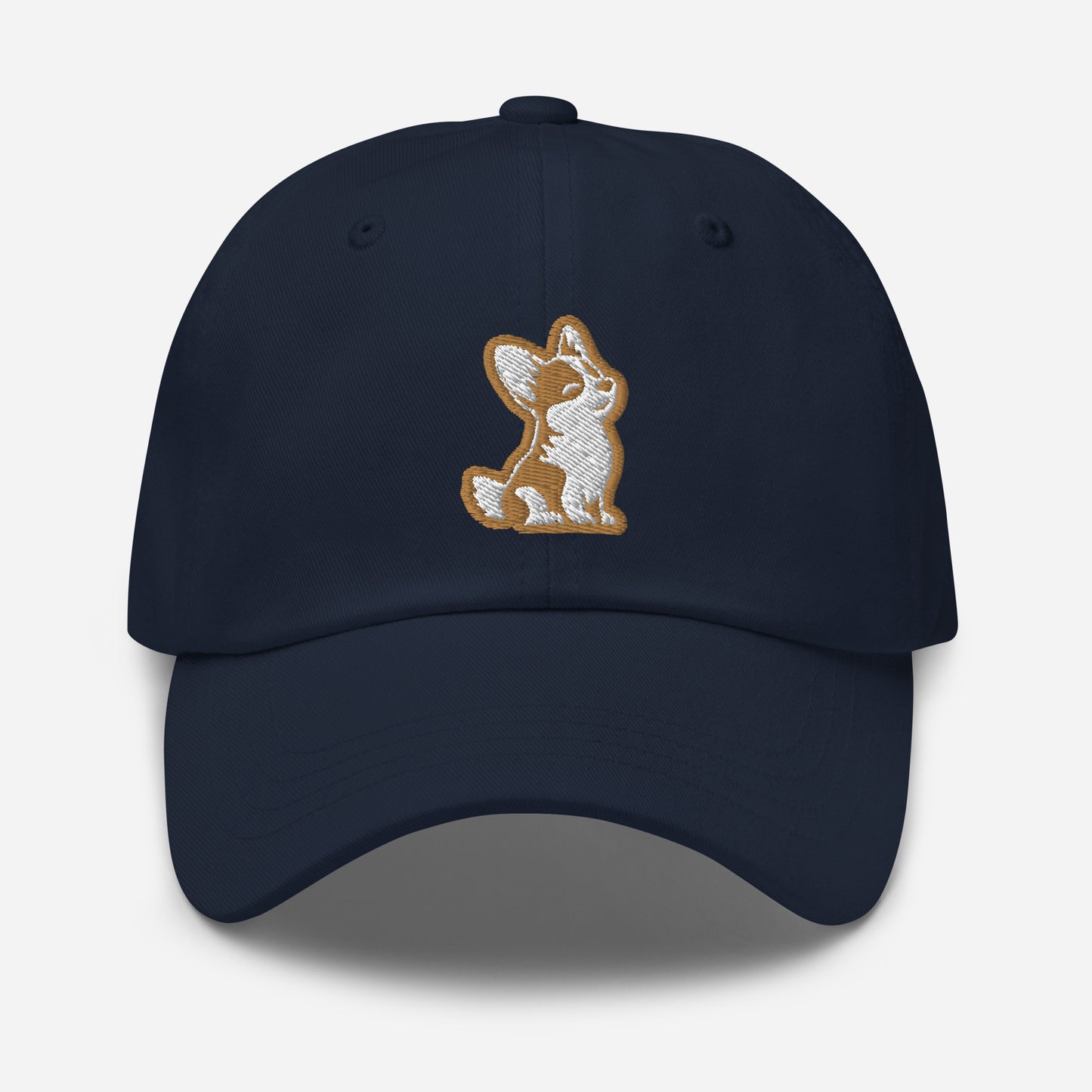 Corgi Dad Hat in Gold and White