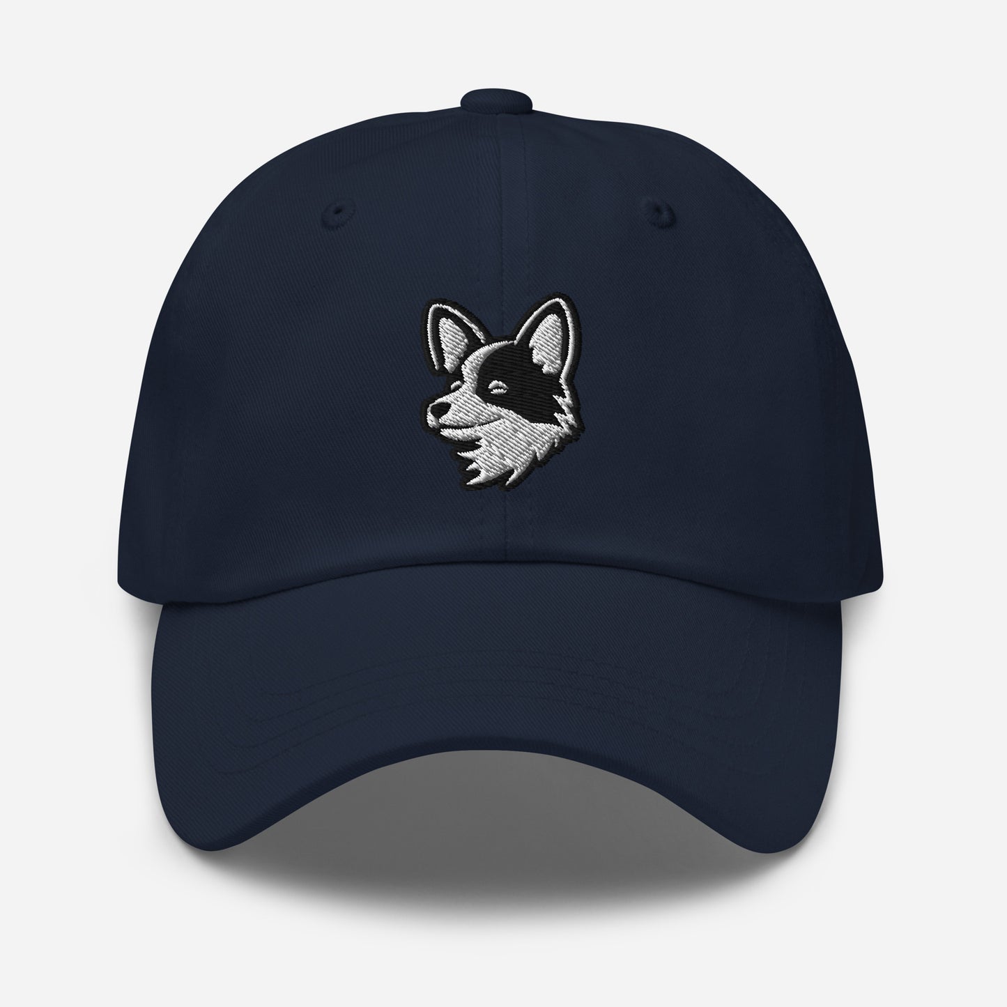 Pembroke Welsh Corgi Dad Hat in Black and White