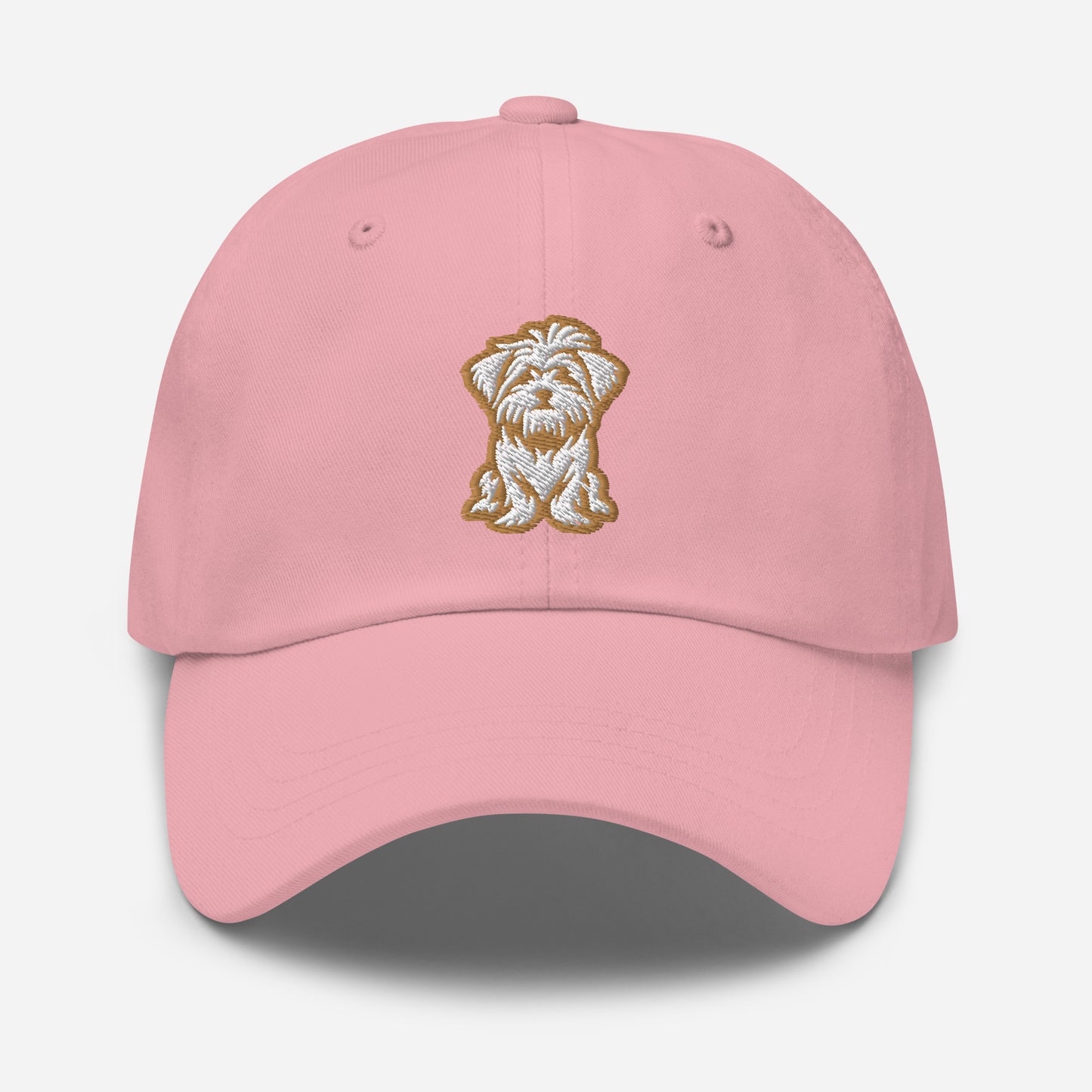 Morkie Dad Hat in Gold and White