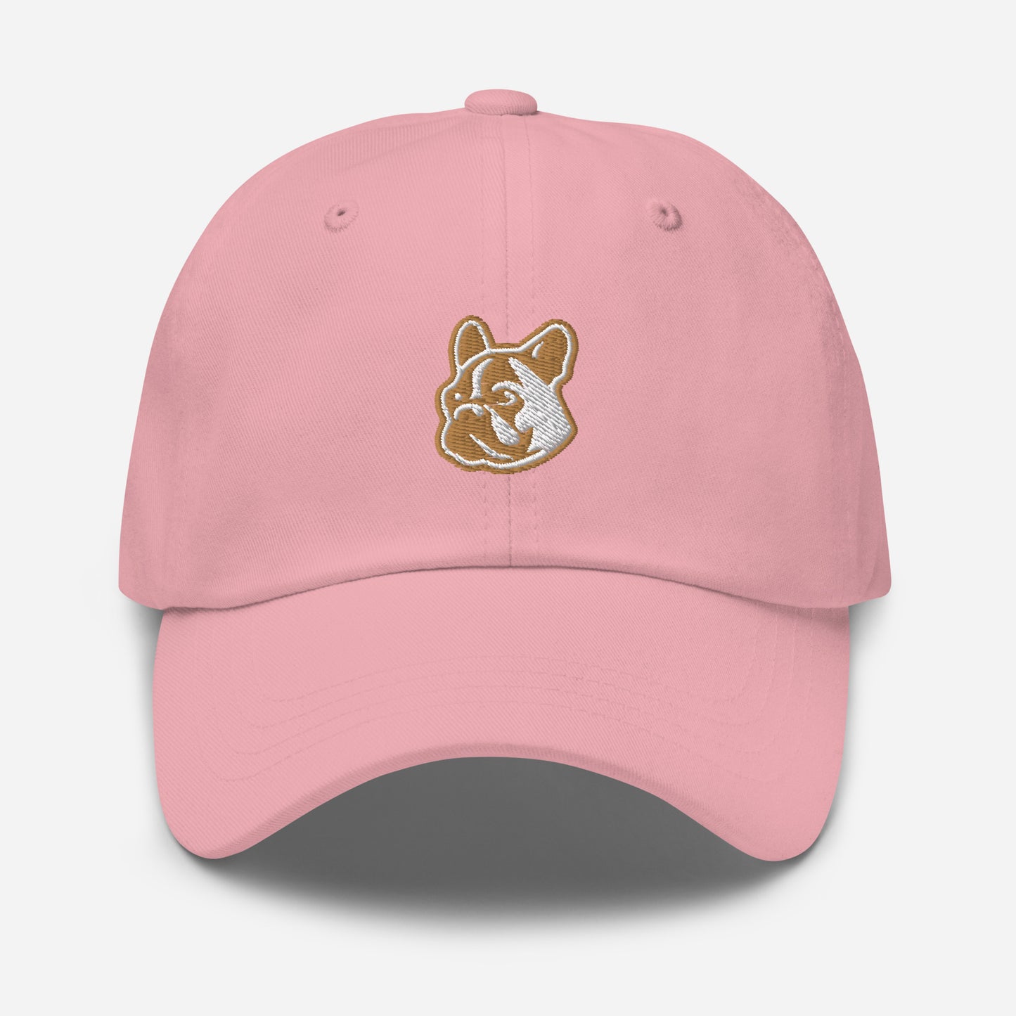 French Bulldog Dad Hat in Gold and White