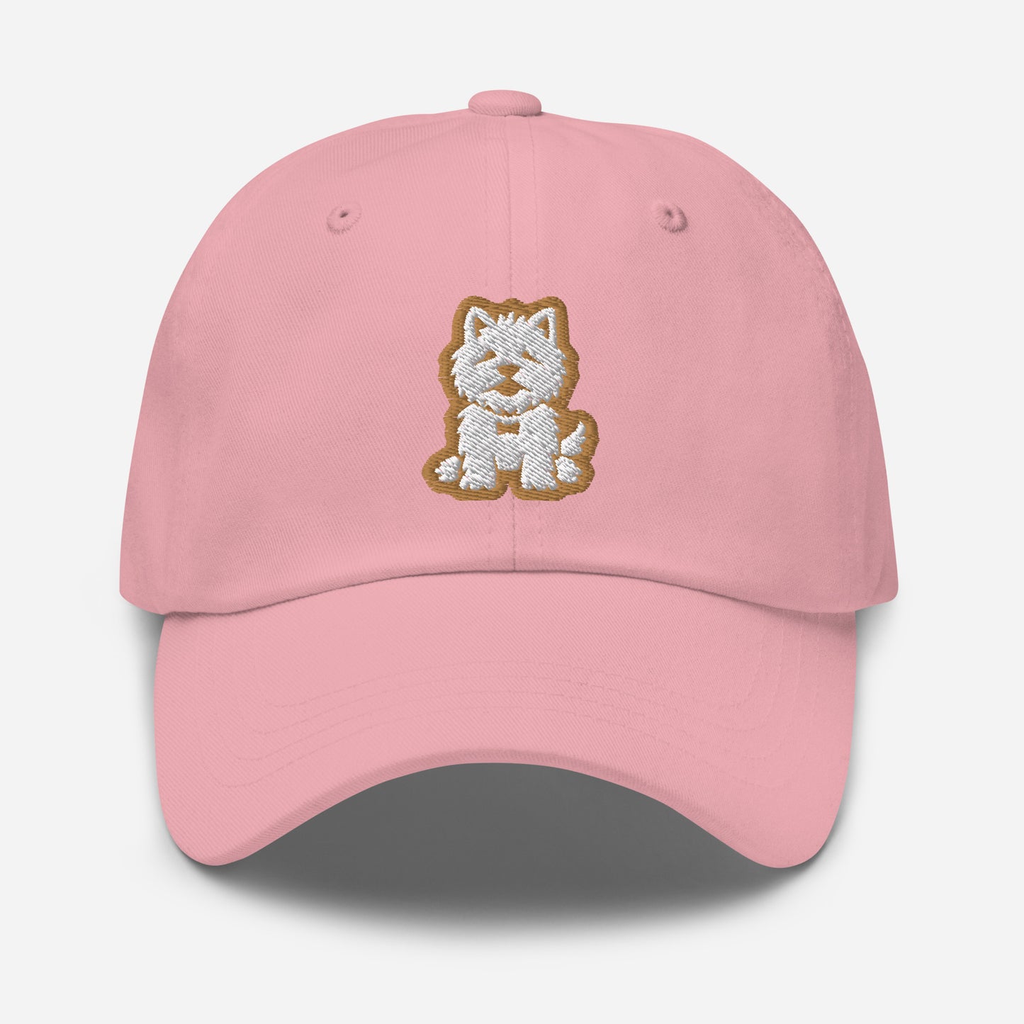 Westie Dad Hat in Gold and White