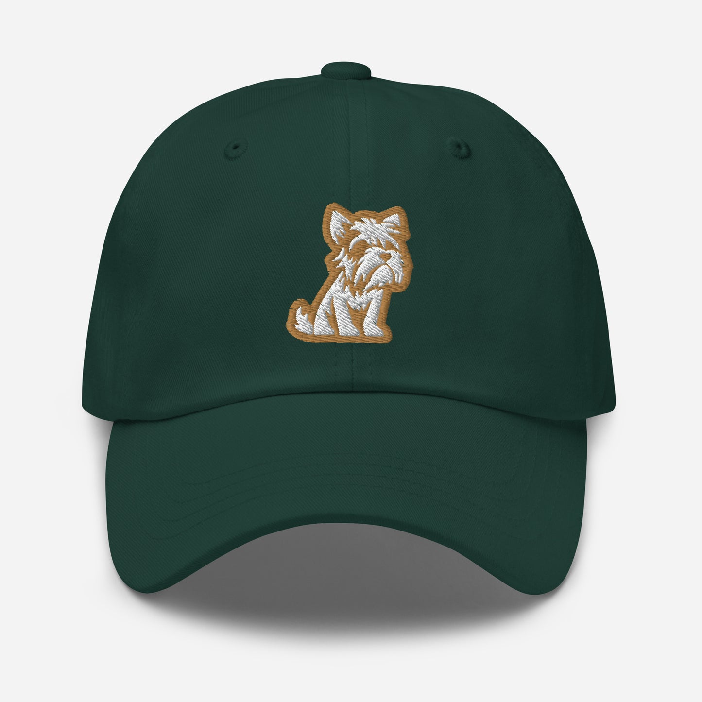 Schnauzer Dad Hat in Gold and White