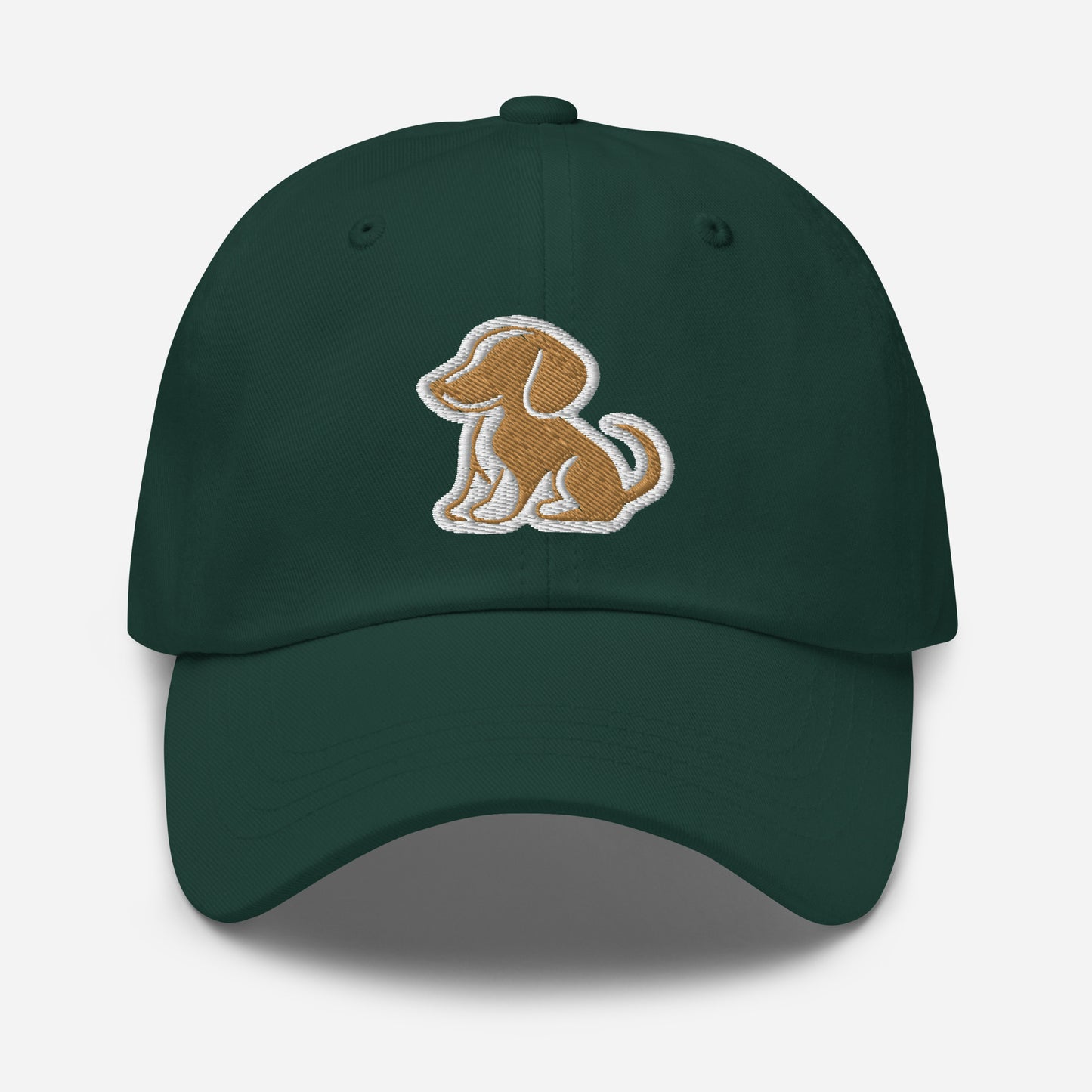 Dachshund Dad Hat in Gold and White