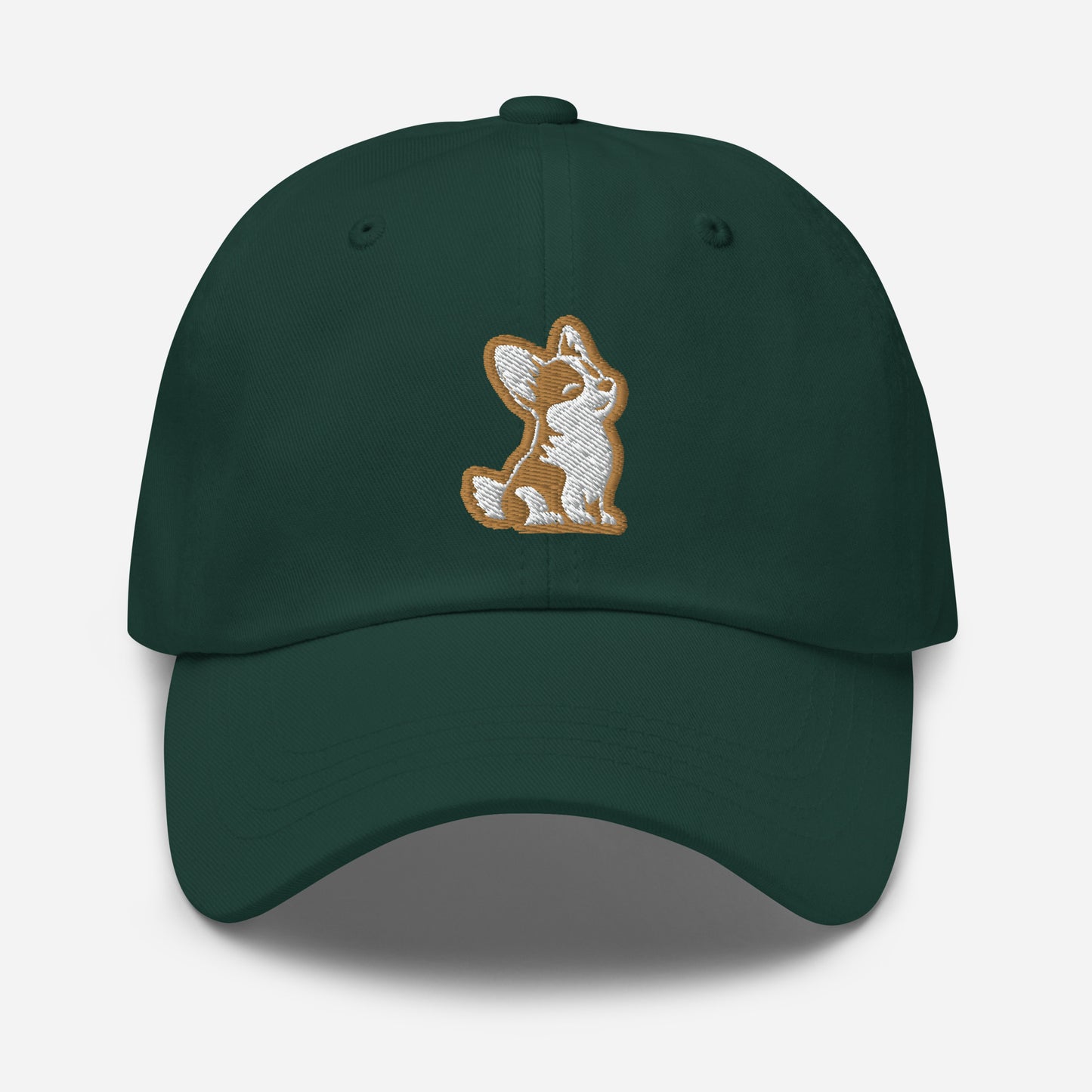 Corgi Dad Hat in Gold and White