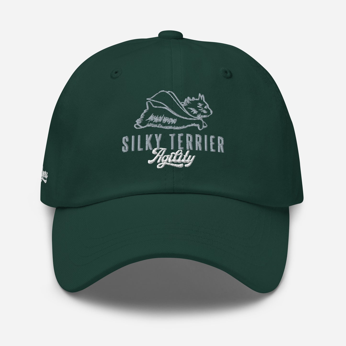 Silky Terrier Dad Hat - Custom Design - Gray/White Stitching