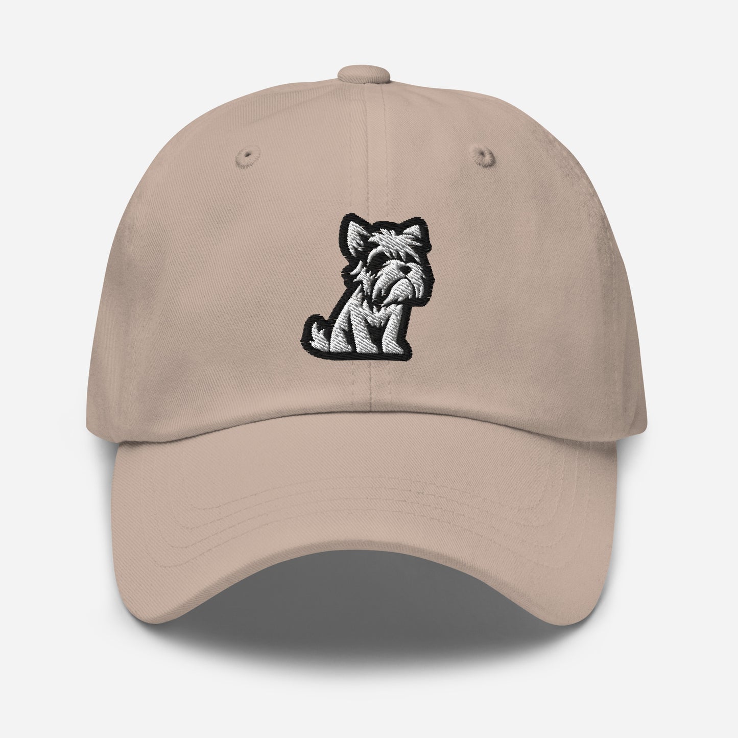 Schnauzer Style Dad Hat in Black and White