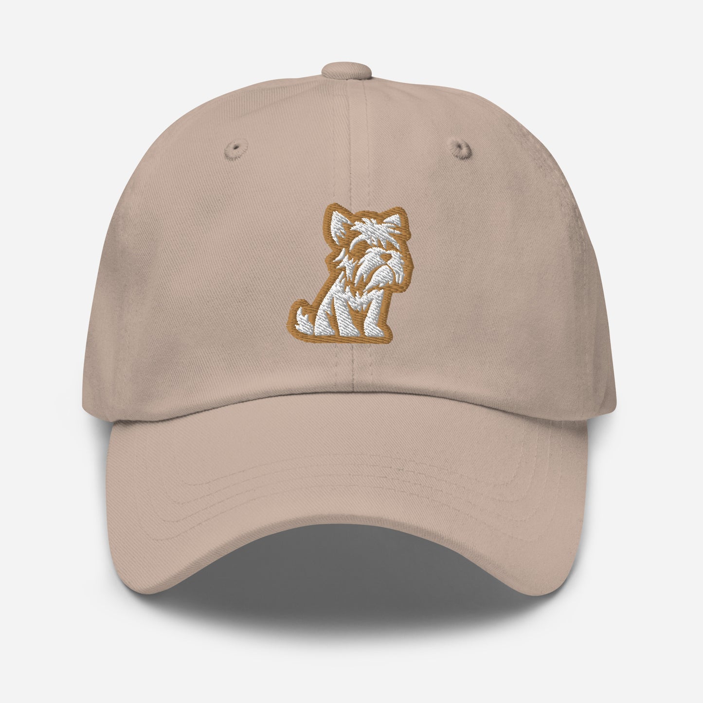 Schnauzer Dad Hat in Gold and White