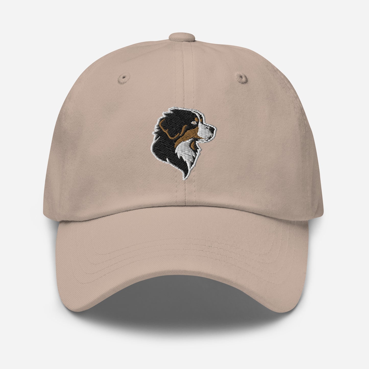 Bernese Mountain Dog Dad Hat in Gold, Black, and White