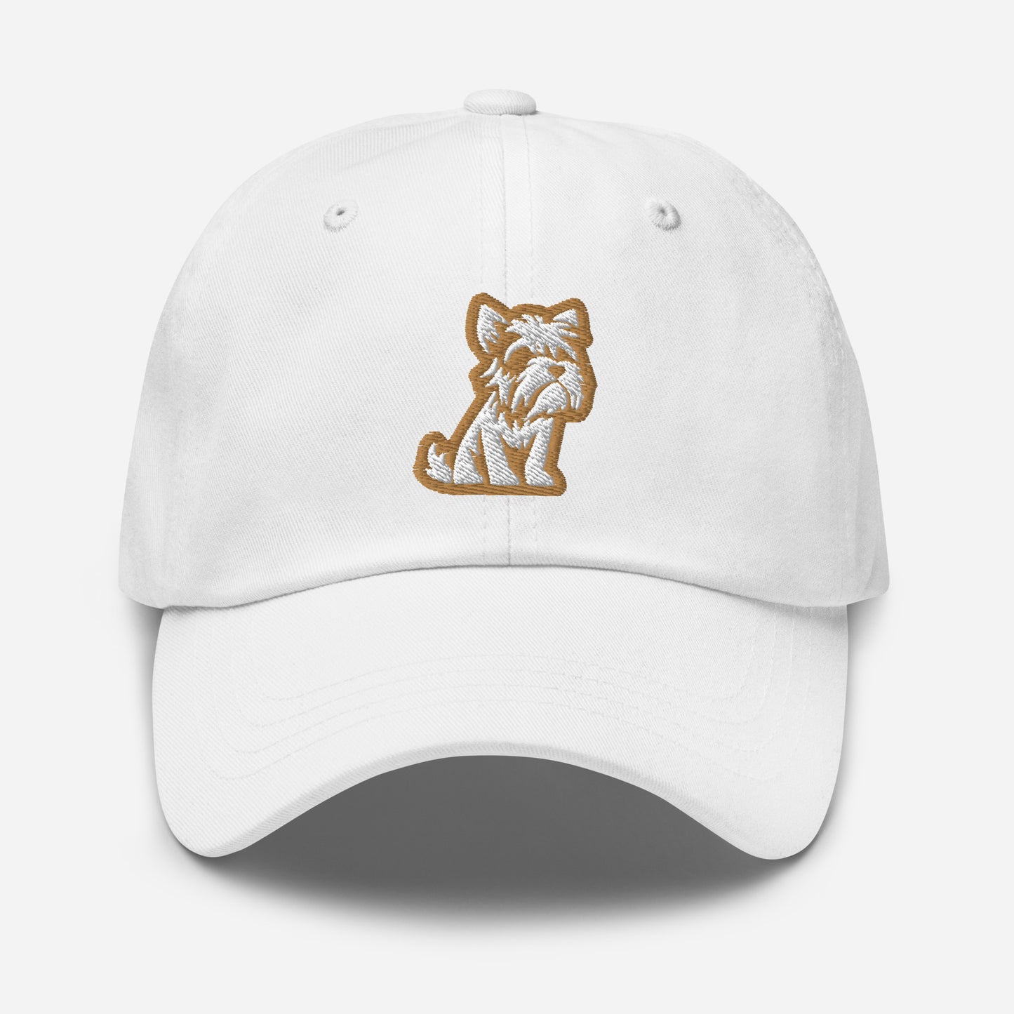 Schnauzer Dad Hat in Gold and White