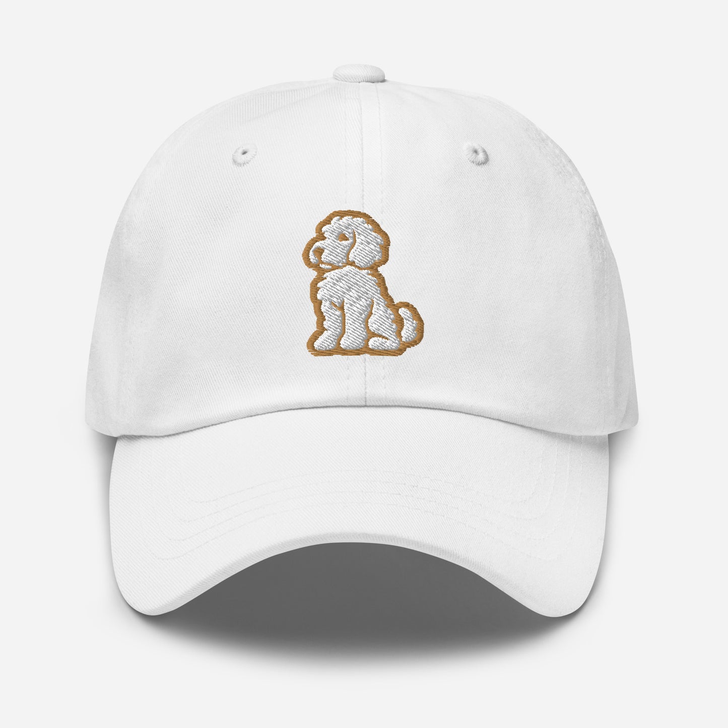 Goldendoodle Dad Hat in Gold and White