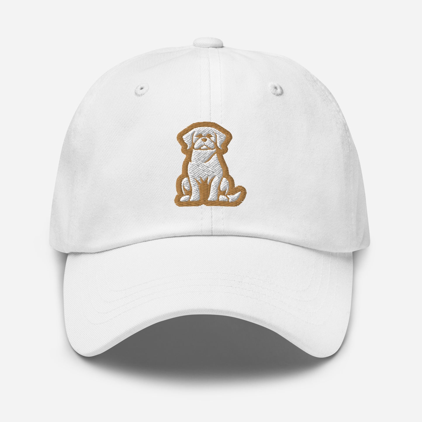 Labrador Retriever Dad Hat in Gold and White