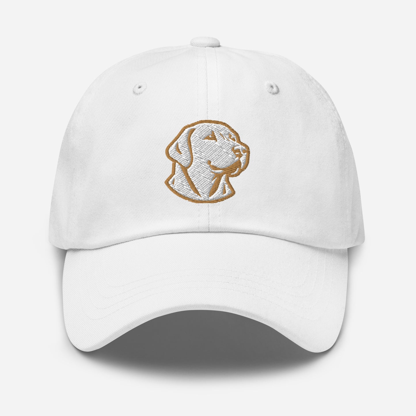 Labrador Retriever Dad Hat in Gold and White