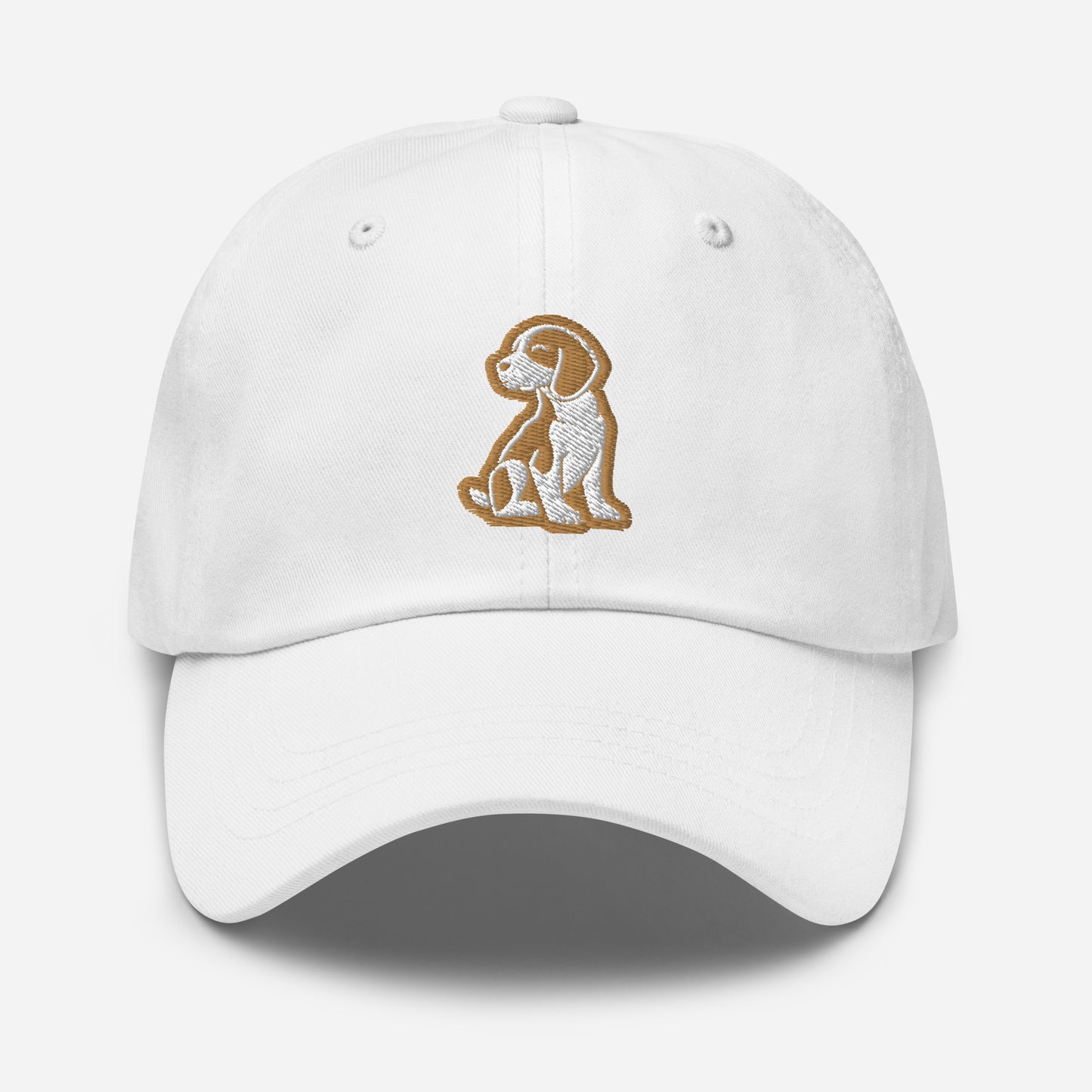 Beagle Dad Hat in Gold and White