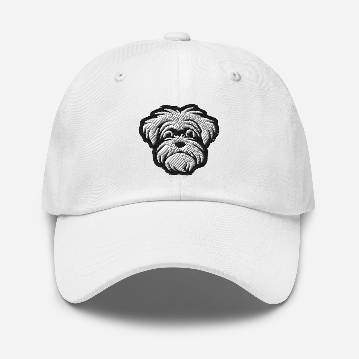 Morkie Dad Hat in Black and White