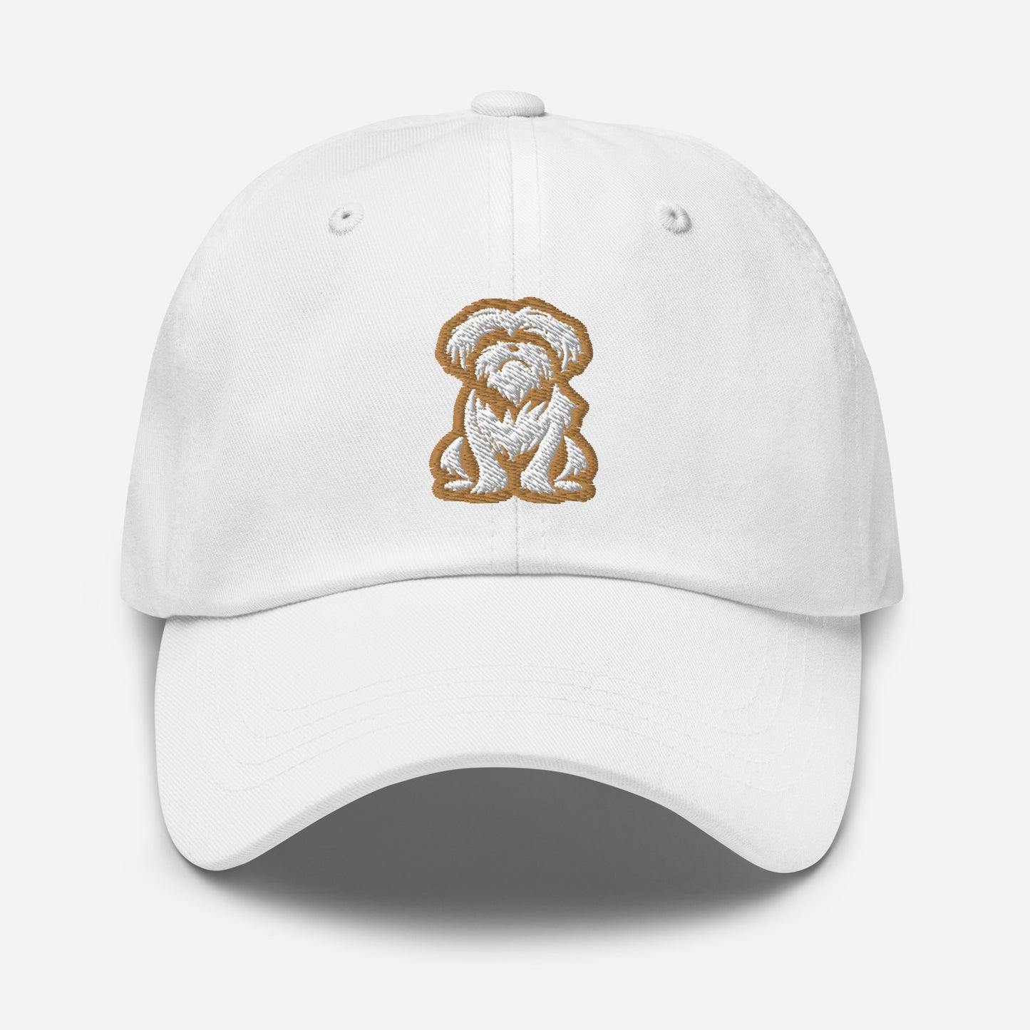 Shih Tzu Dad Hat in Gold and White