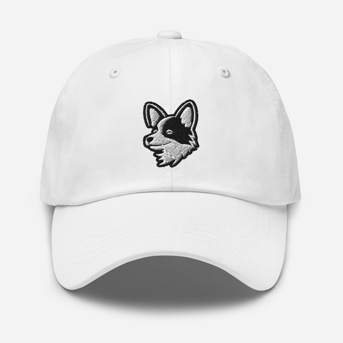 Pembroke Welsh Corgi Dad Hat in Black and White