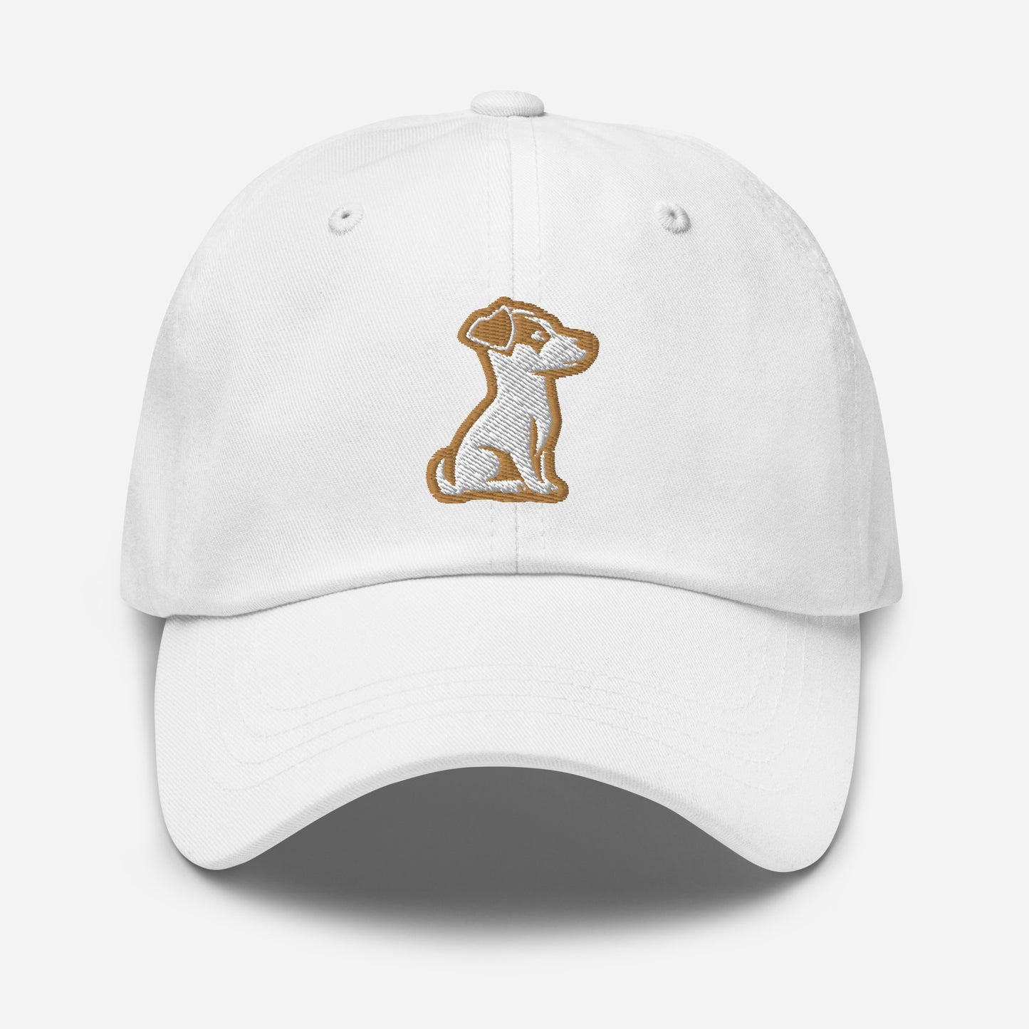 Jack Russell Terrier Dad Hat in Gold and White