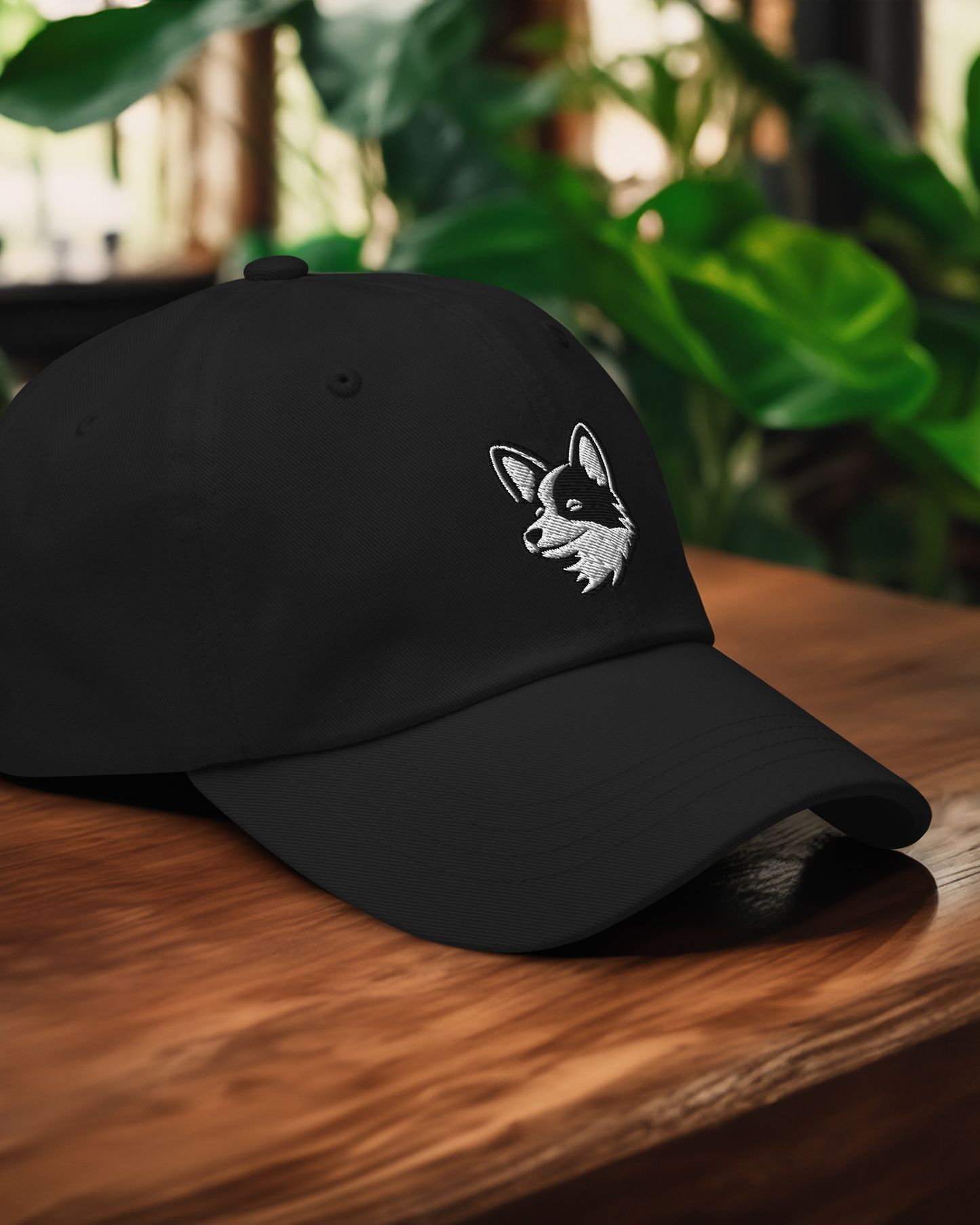 Pembroke Welsh Corgi Dad Hat in Black and White