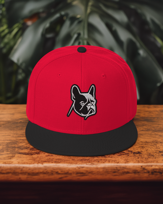 French Bulldog Snapback Hat in Black and White