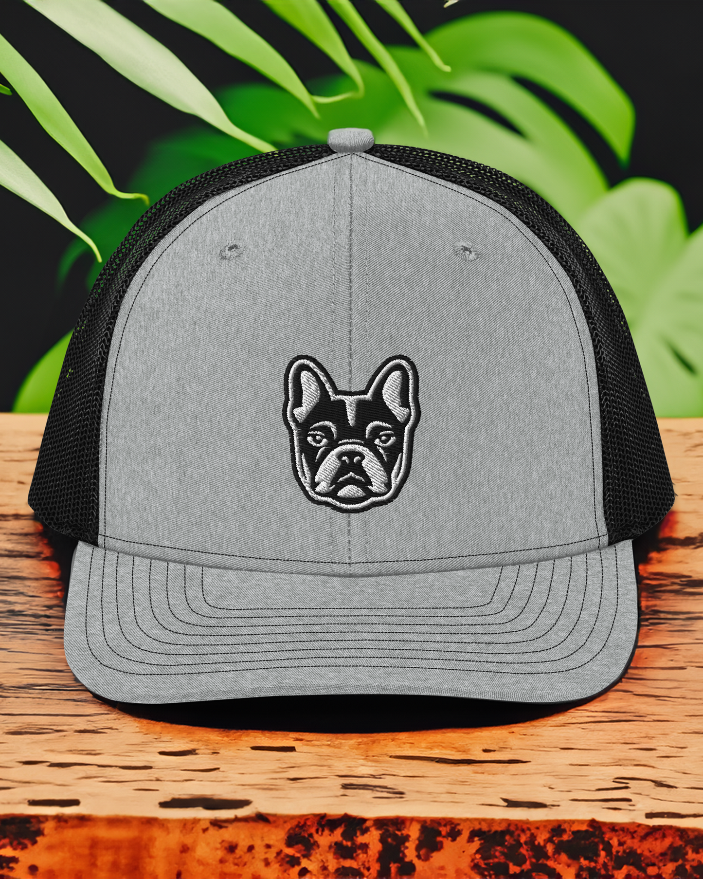 French Bulldog Trucker Cap in Black and White