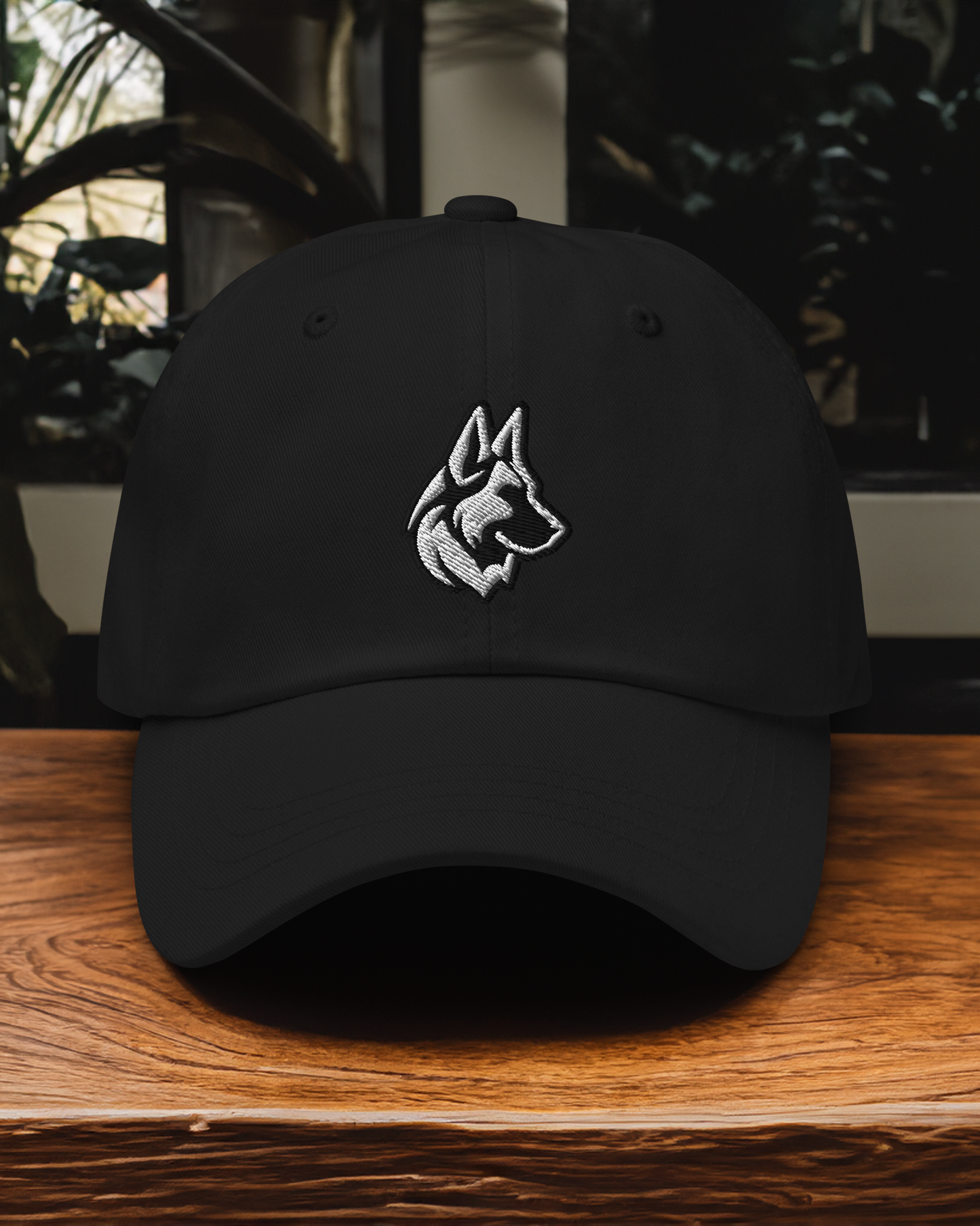 German Shepherd Dad Hat in Black and White