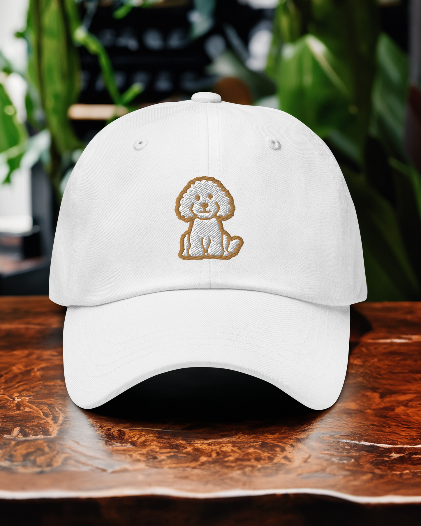 Goldendoodle Dad Hat in Gold and White