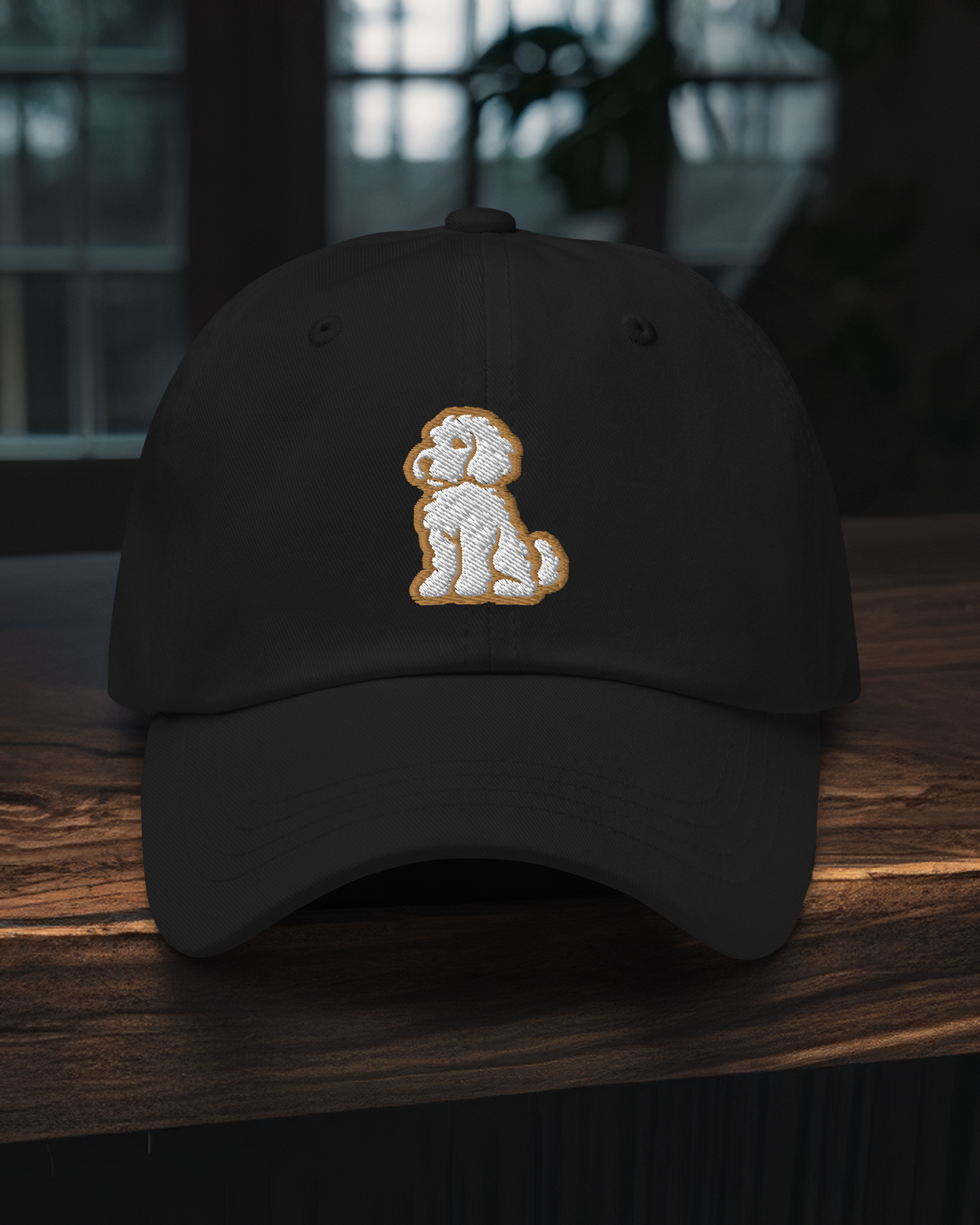 Goldendoodle Dad Hat in Gold and White