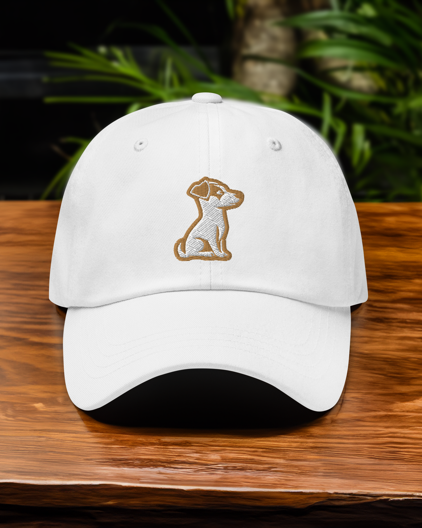 Jack Russell Terrier Dad Hat in Gold and White